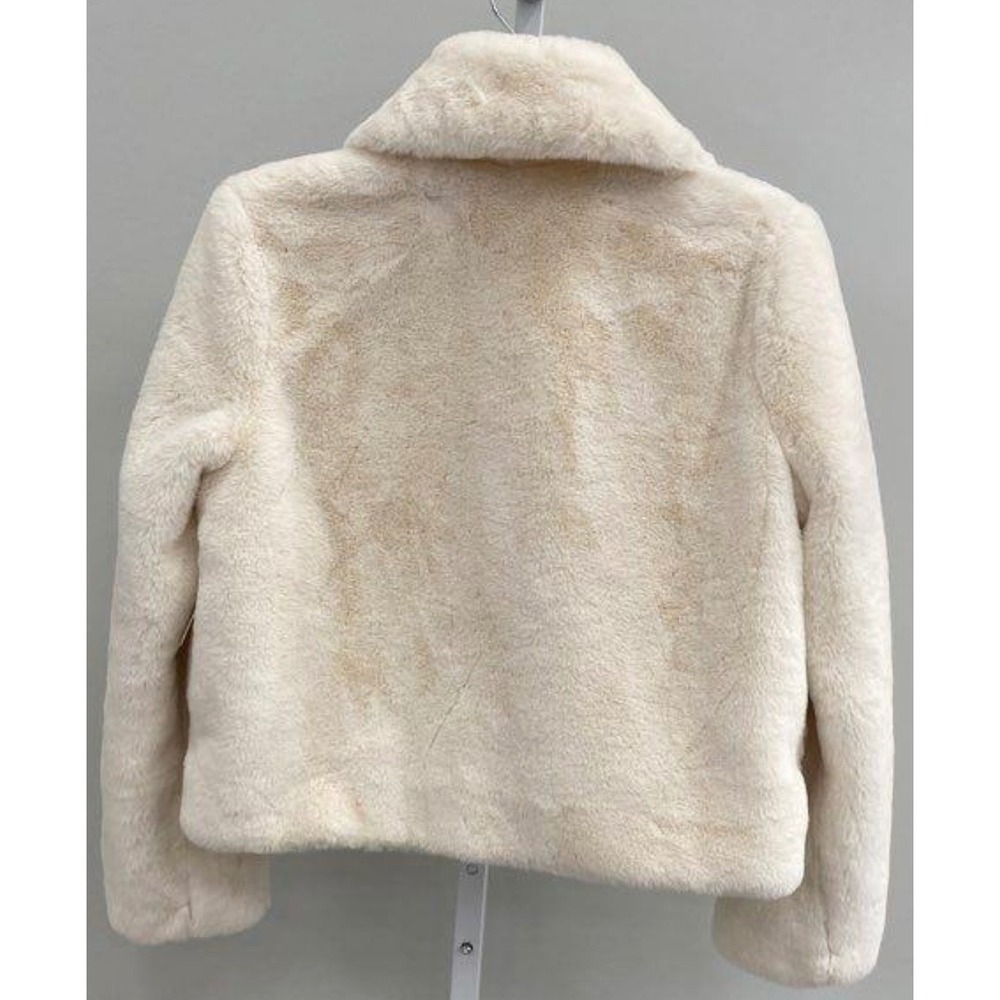 Altar'd State Faux Fur Coat Womens XS Ivory Cropped Plush Jacket Excellent - Picture 4 of 8